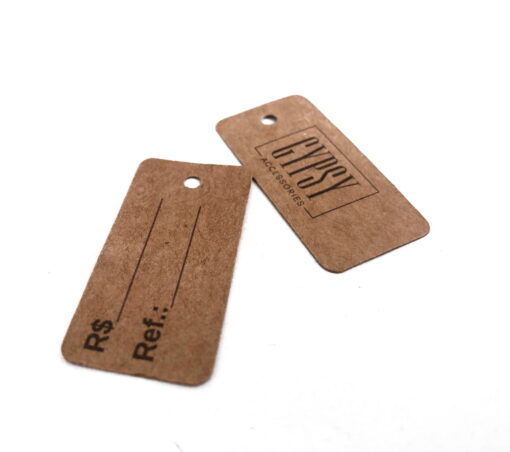 Mini tag retangular Kraft